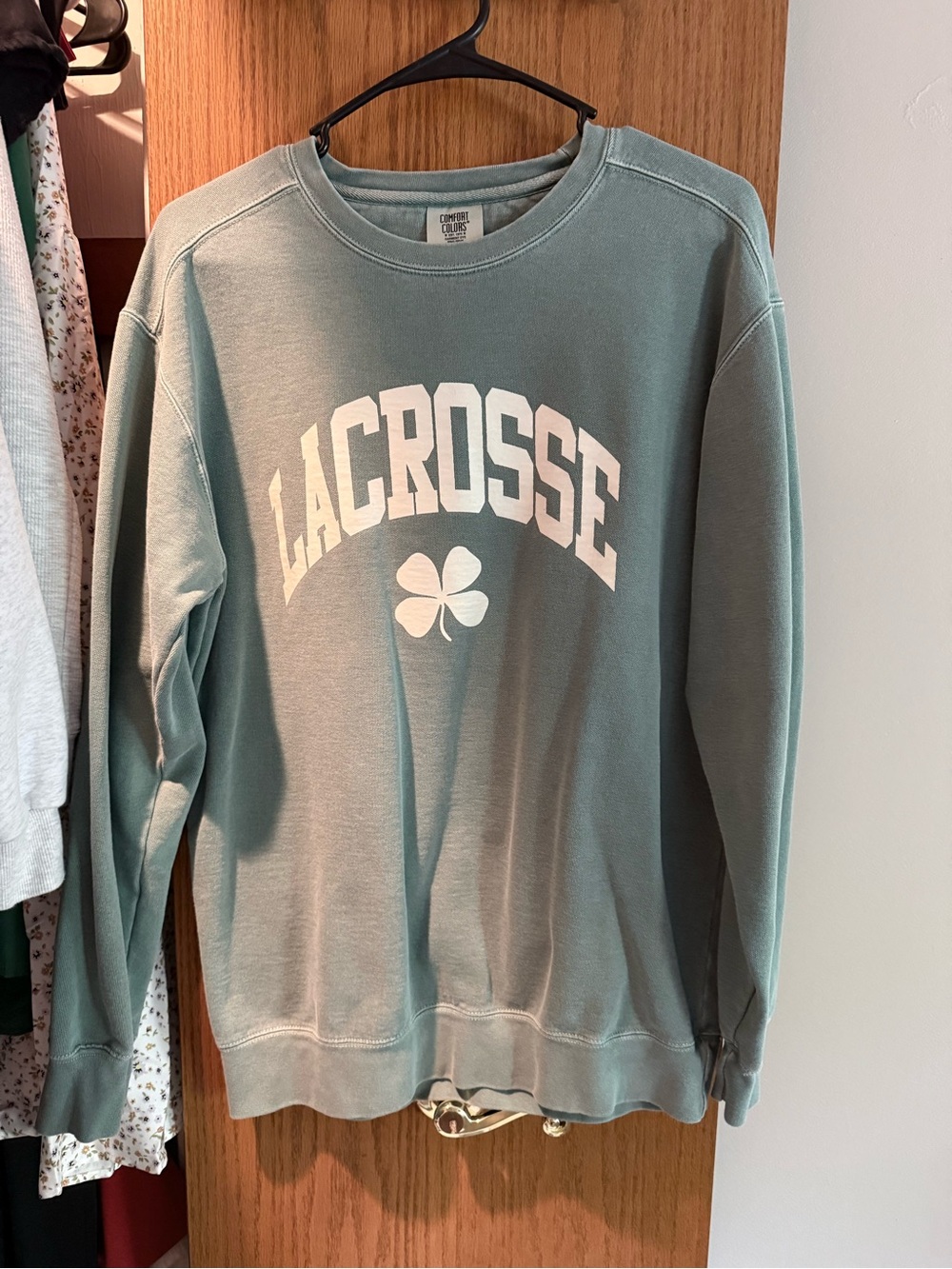 Comfort Colors Sage Green Lacrosse Crewneck Sweatshirt